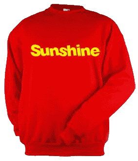 tshirt with _sunshine_ printed on it
