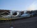 <i>Volksfest</i> with <i>Steckerlfisch</i> on Mount Beuvray? No, the archeologists protect their open dig sites from frost with big tents. And the french forest rangers burn wood generously on site.