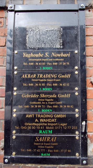 The Speicherstadt is still the center of european oriental carpet trade.