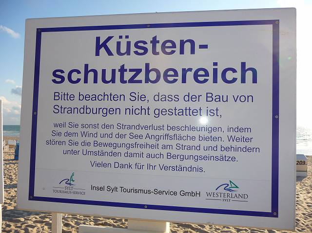 It is prohibited to build sand castles.