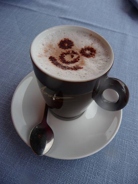 Hot chocolate at Bäckerei Lund in Hörnum