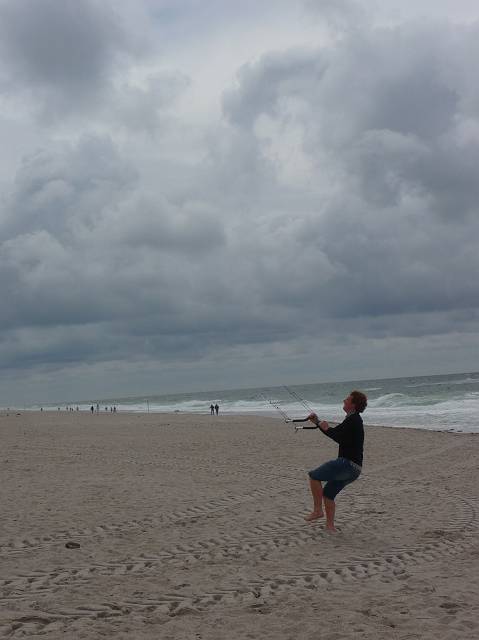 Fun with beach kite