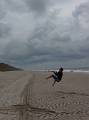 Fun with beach kite